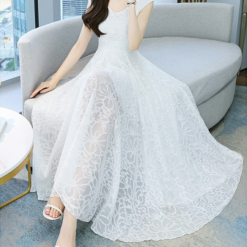 rc8808 / Vネック ノースリーブ Aライン ロングスカート